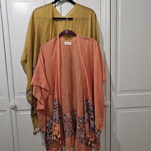 Bohemian Kimono Cardigans in Peach and Mustard By RIAH FASHON